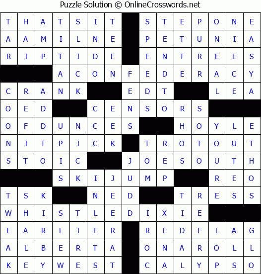 Solution for Crossword Puzzle #3042