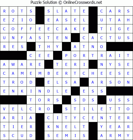 Solution for Crossword Puzzle #3044