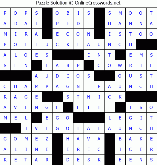 Solution for Crossword Puzzle #3045