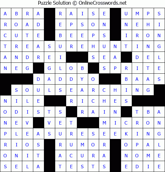 Solution for Crossword Puzzle #3046