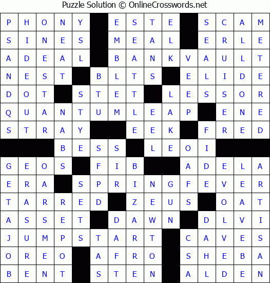 Solution for Crossword Puzzle #3051