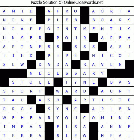 Solution for Crossword Puzzle #3052