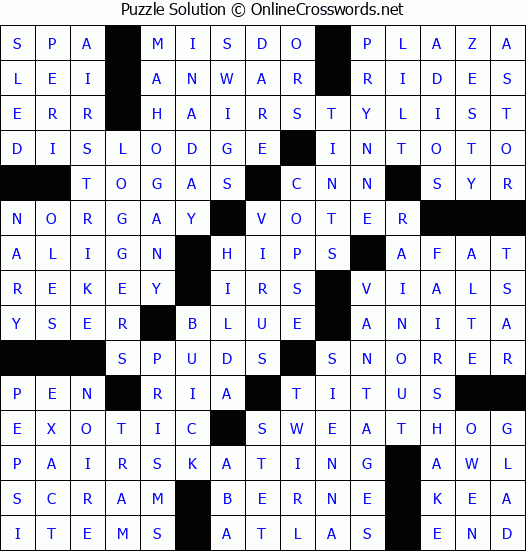 Solution for Crossword Puzzle #3056
