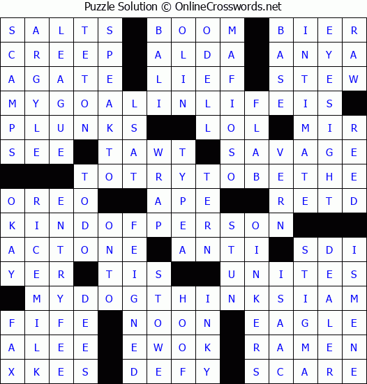 Solution for Crossword Puzzle #3057