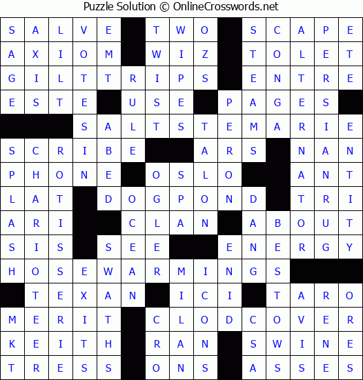 Solution for Crossword Puzzle #3058