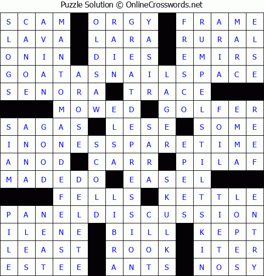 Solution for Crossword Puzzle #3061