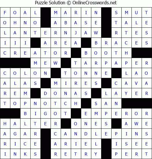 Solution for Crossword Puzzle #3064