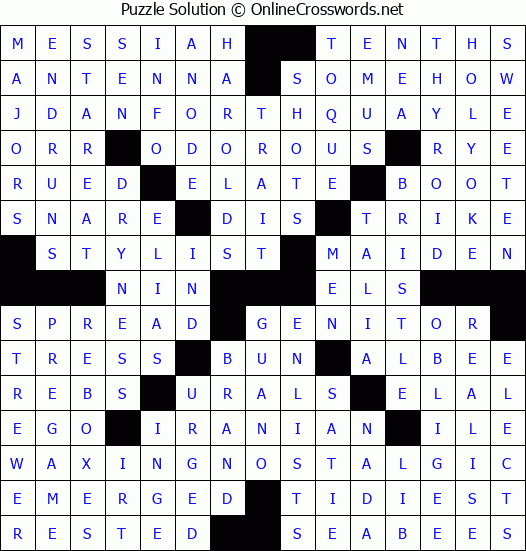 Solution for Crossword Puzzle #3067