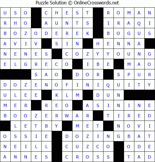 Solution for Crossword Puzzle #3068