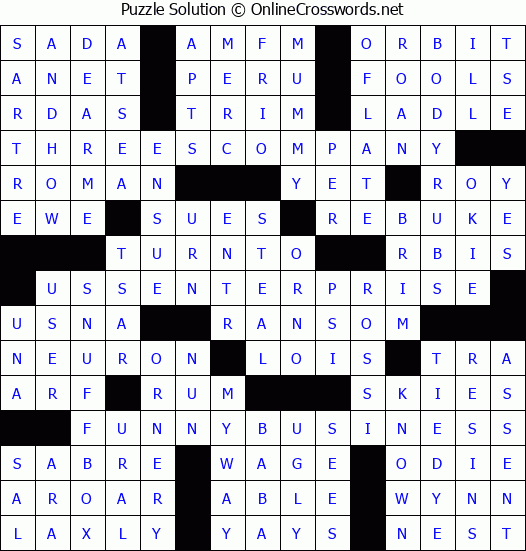 Solution for Crossword Puzzle #3069