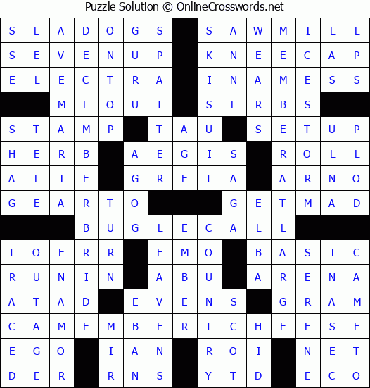 Solution for Crossword Puzzle #3071