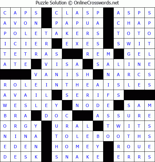 Solution for Crossword Puzzle #3072
