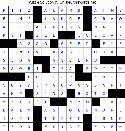 Solution for Crossword Puzzle #3075
