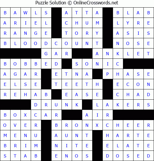 Solution for Crossword Puzzle #3076