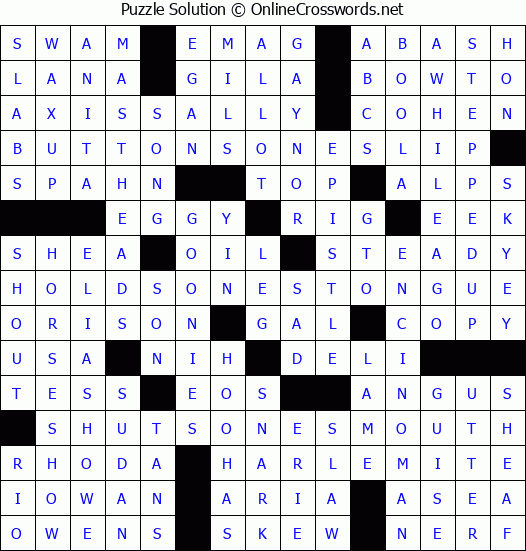 Solution for Crossword Puzzle #3080