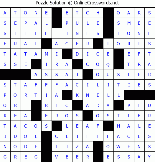 Solution for Crossword Puzzle #3082