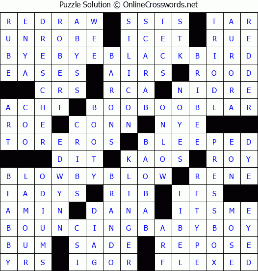 Solution for Crossword Puzzle #3084