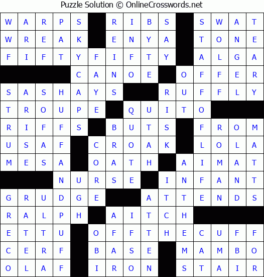 Solution for Crossword Puzzle #3089