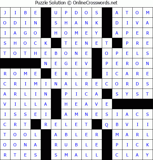 Solution for Crossword Puzzle #3091