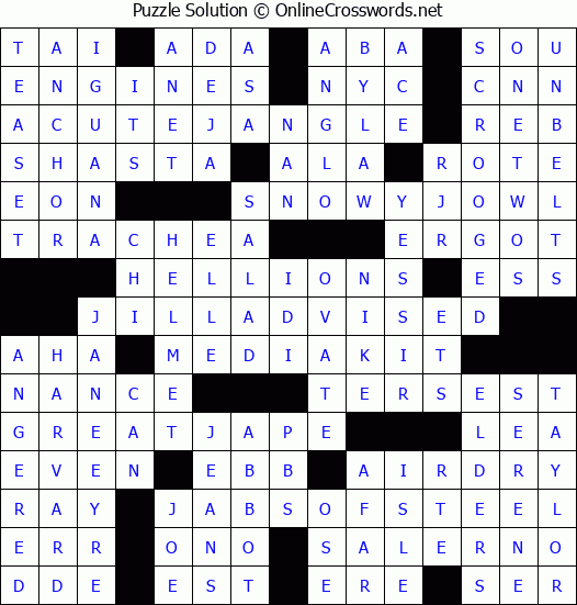 Solution for Crossword Puzzle #3092