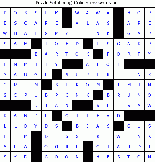 Solution for Crossword Puzzle #3094
