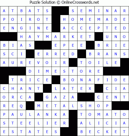 Solution for Crossword Puzzle #3095