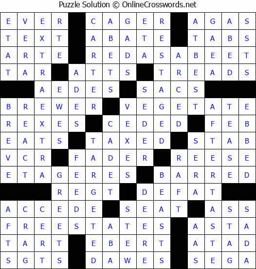 Solution for Crossword Puzzle #3096