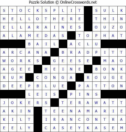 Solution for Crossword Puzzle #3097
