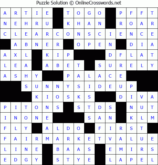 Solution for Crossword Puzzle #3099