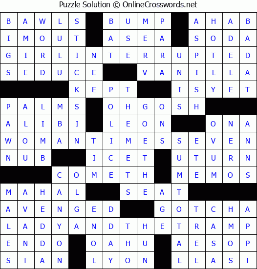 Solution for Crossword Puzzle #3105