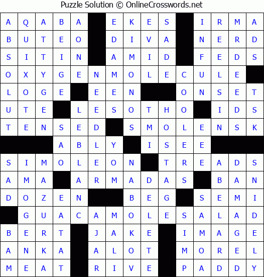 Solution for Crossword Puzzle #3106
