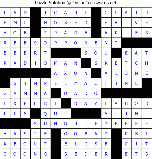 Solution for Crossword Puzzle #3107
