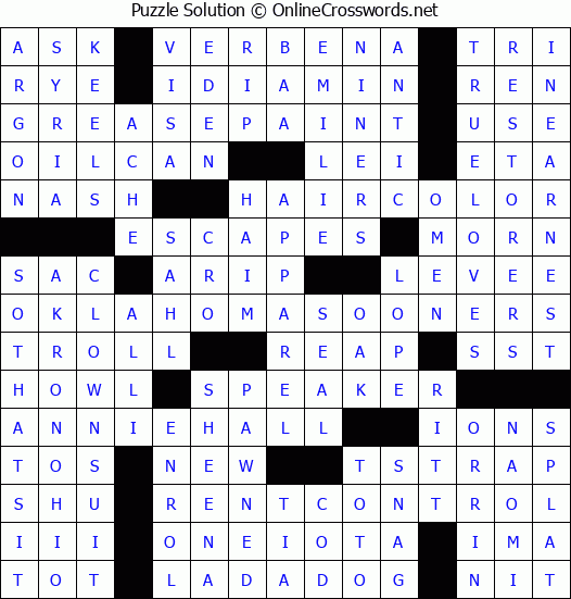 Solution for Crossword Puzzle #3110
