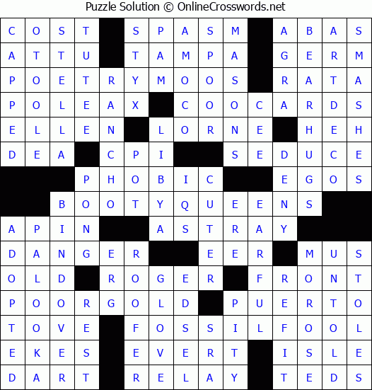 Solution for Crossword Puzzle #3111