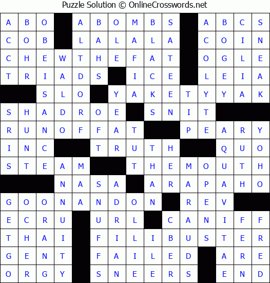 Solution for Crossword Puzzle #3112