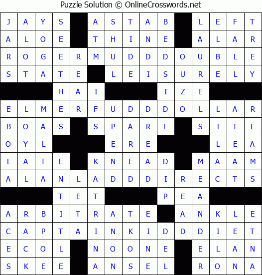 Solution for Crossword Puzzle #3113