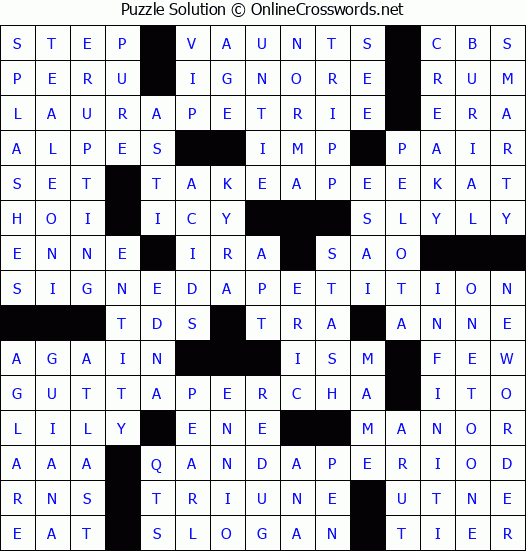 Solution for Crossword Puzzle #3116