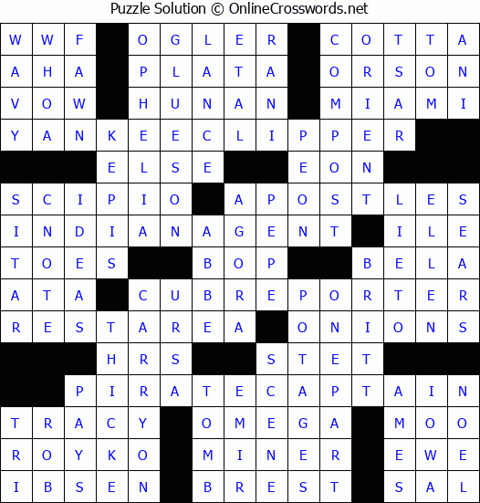 Solution for Crossword Puzzle #3119