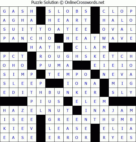 Solution for Crossword Puzzle #3129