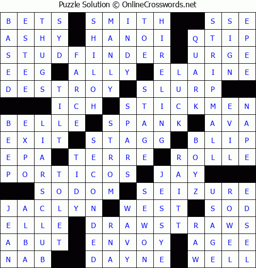 Solution for Crossword Puzzle #3132