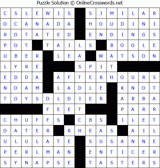 Solution for Crossword Puzzle #3133
