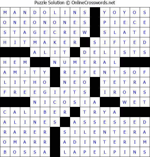 Solution for Crossword Puzzle #3139