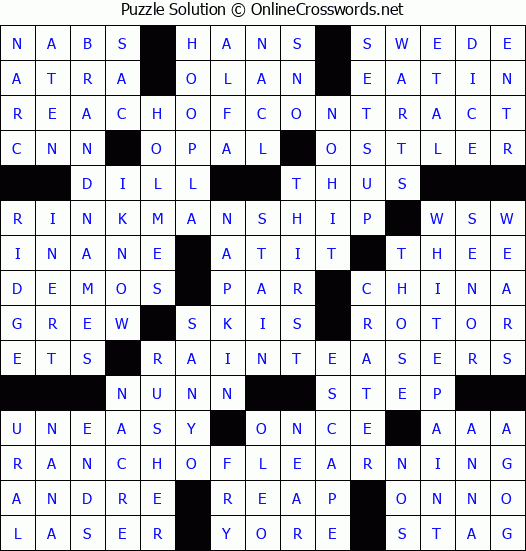 Solution for Crossword Puzzle #3141