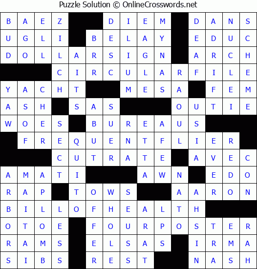 Solution for Crossword Puzzle #3146