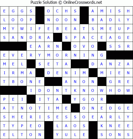 Solution for Crossword Puzzle #3147