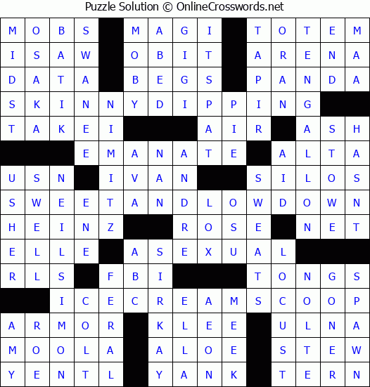 Solution for Crossword Puzzle #3149