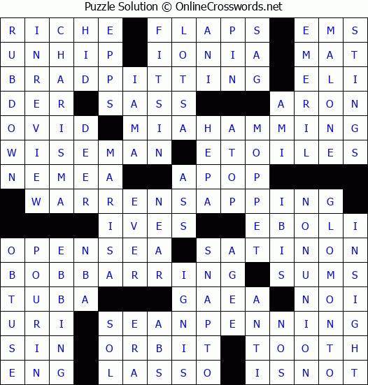 Solution for Crossword Puzzle #3152