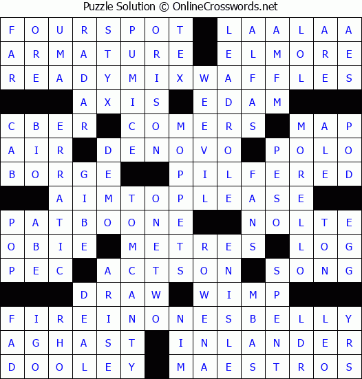 Solution for Crossword Puzzle #3153