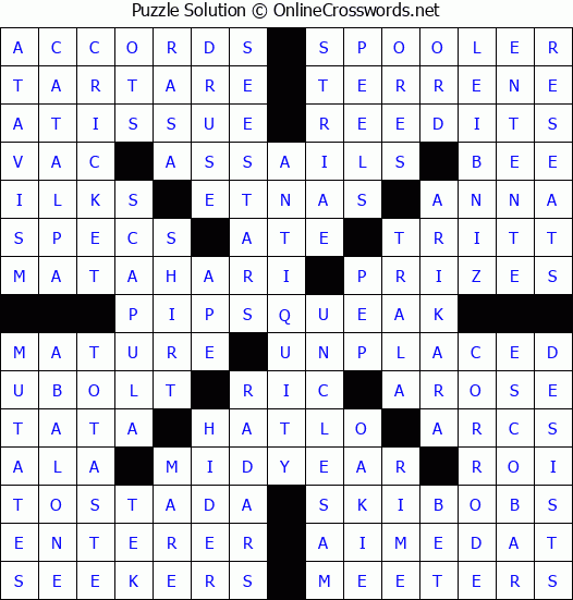 Solution for Crossword Puzzle #3157