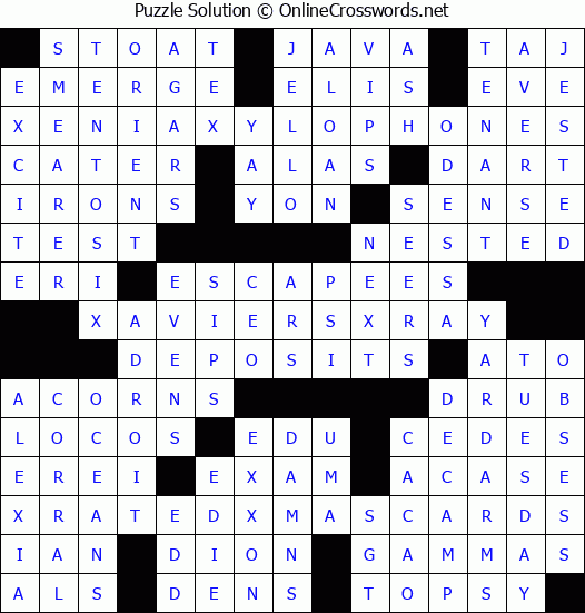 Solution for Crossword Puzzle #3158